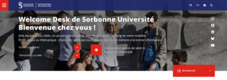 Capture d'écran du site du welcome desk de Sorbonne Université