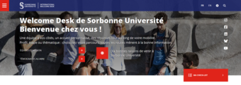 Capture d'écran du site du welcome desk de Sorbonne Université